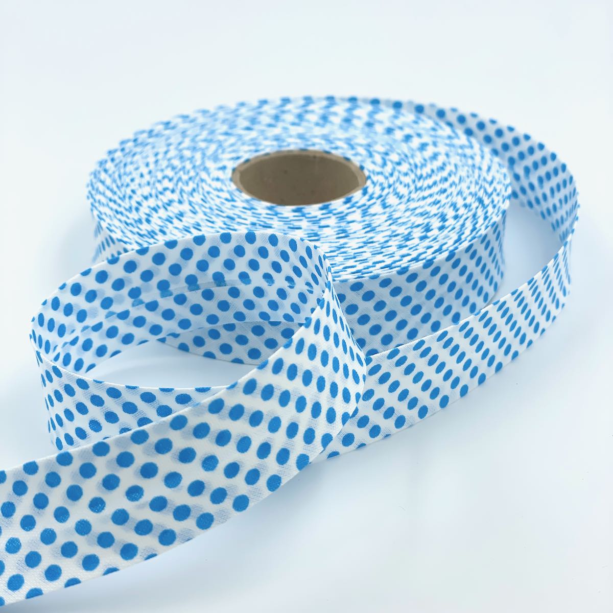 25m Reel of 25mm Reverse Polka Dot Bias Binding