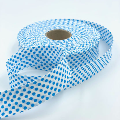 25mm Reverse Polka Dot Bias Binding