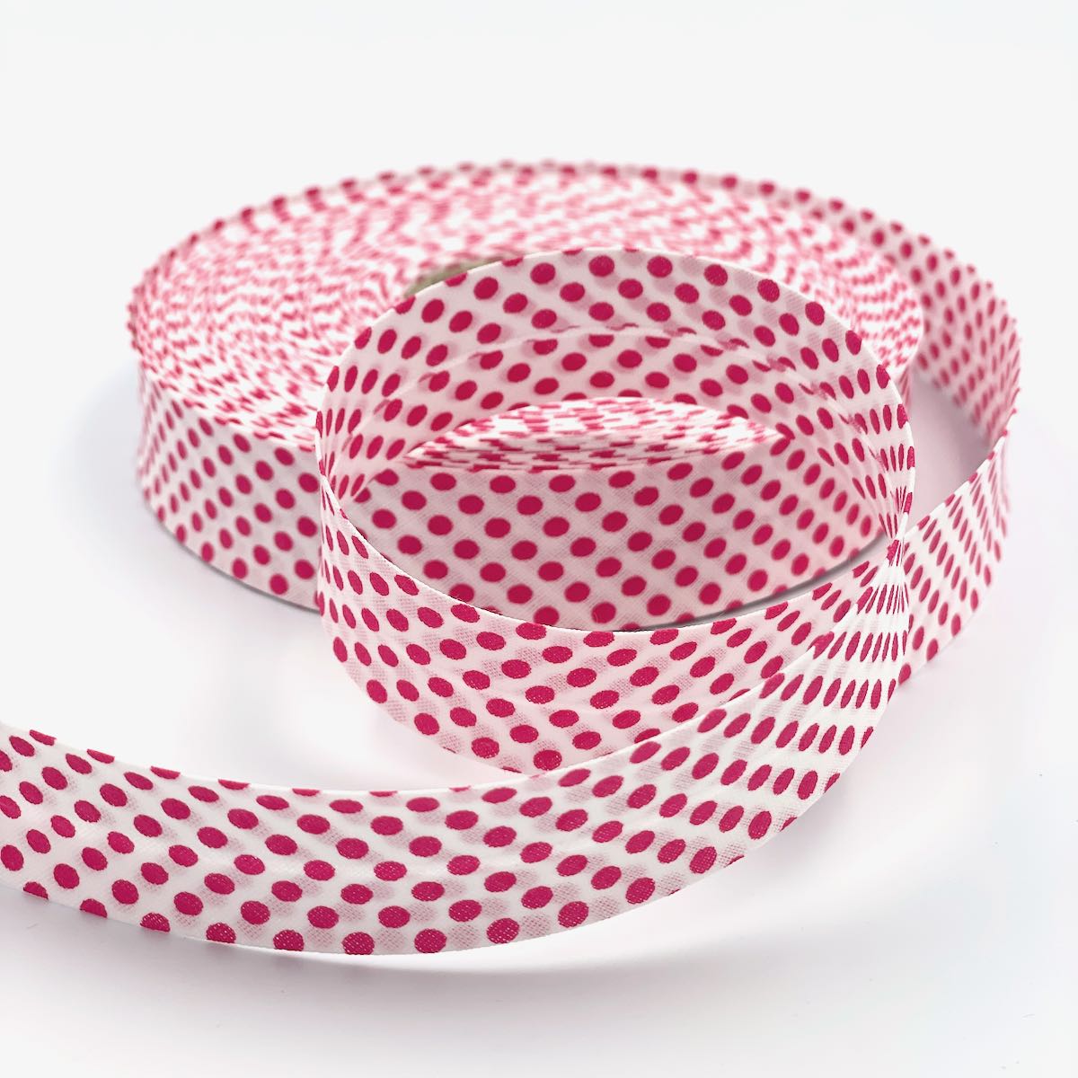 25m Reel of 25mm Reverse Polka Dot Bias Binding