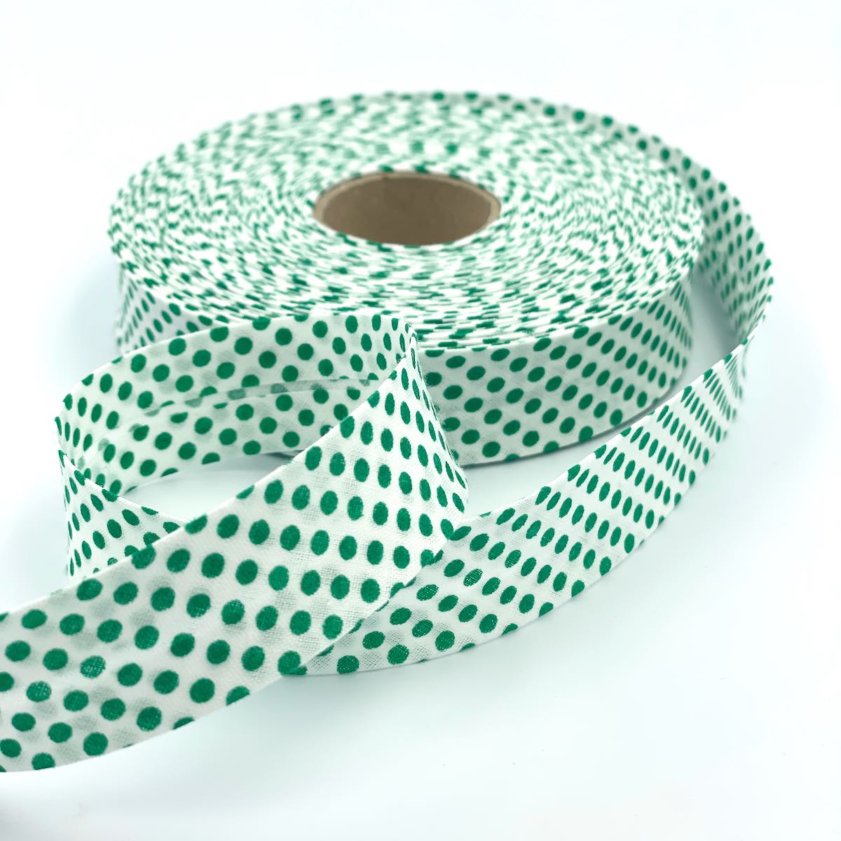 25m Reel of 25mm Reverse Polka Dot Bias Binding
