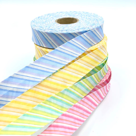 25m Reel of 25mm Tonal Stripe Bias Binding