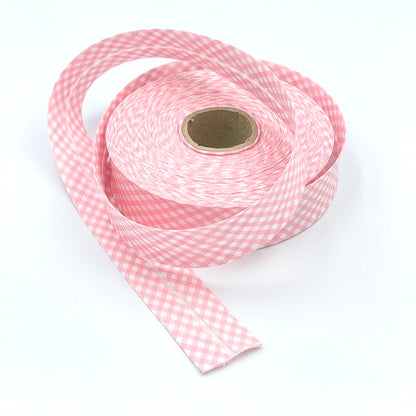 25m Reel of 30mm Gingham Bias Binding