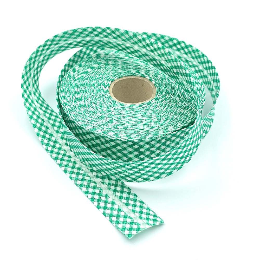 25m Reel of 30mm Gingham Bias Binding