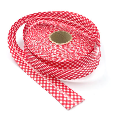 25m Reel of 30mm Gingham Bias Binding