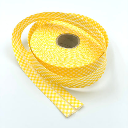 25m Reel of 30mm Gingham Bias Binding