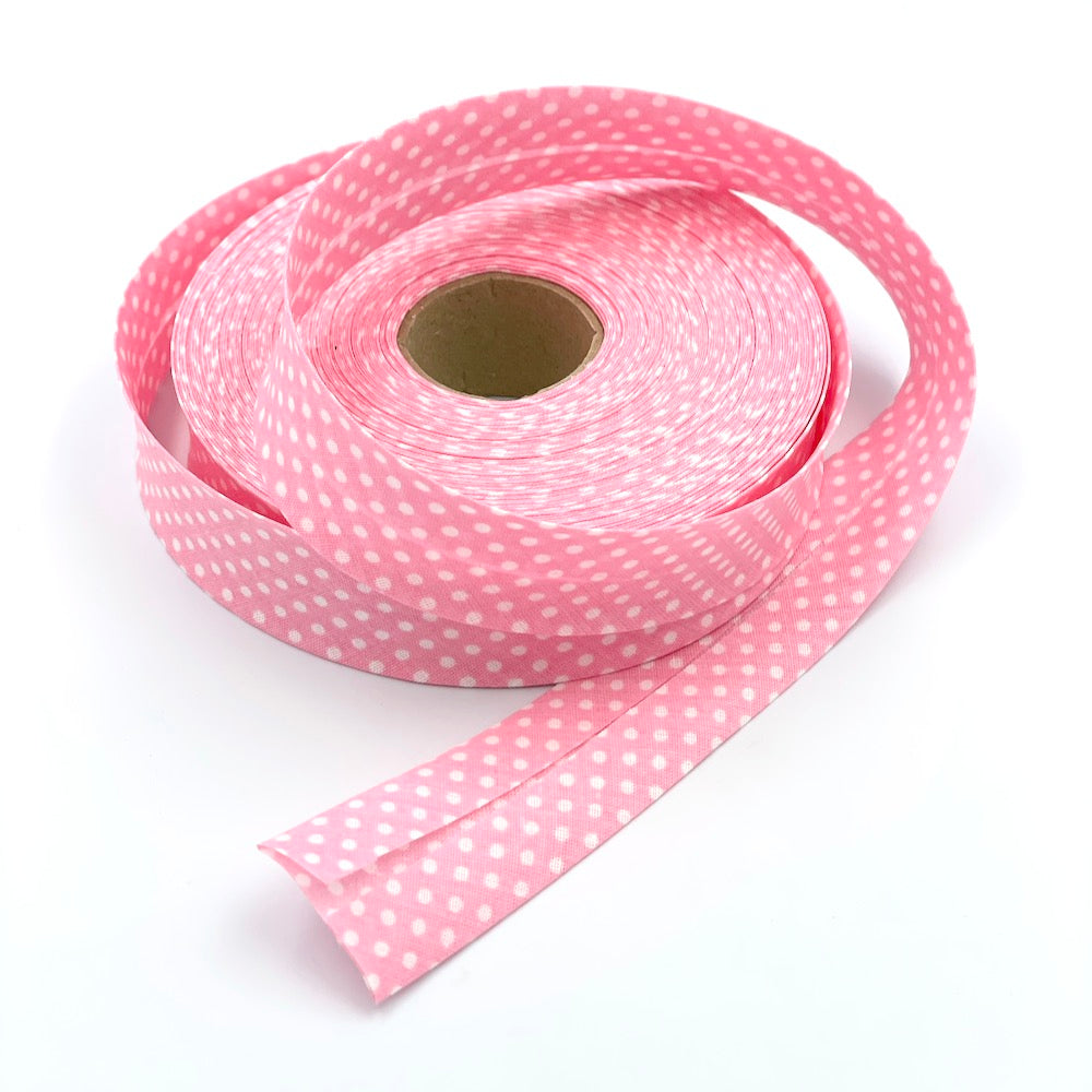 25m Reel of 30mm Polka Dot Bias Binding