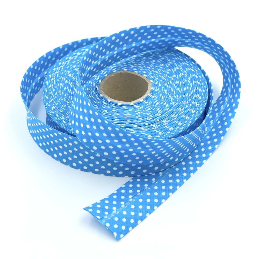 25m Reel of 30mm Polka Dot Bias Binding