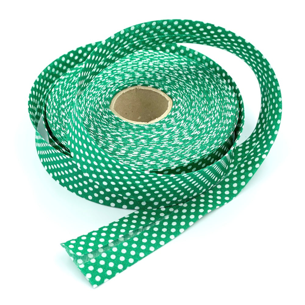 25m Reel of 30mm Polka Dot Bias Binding