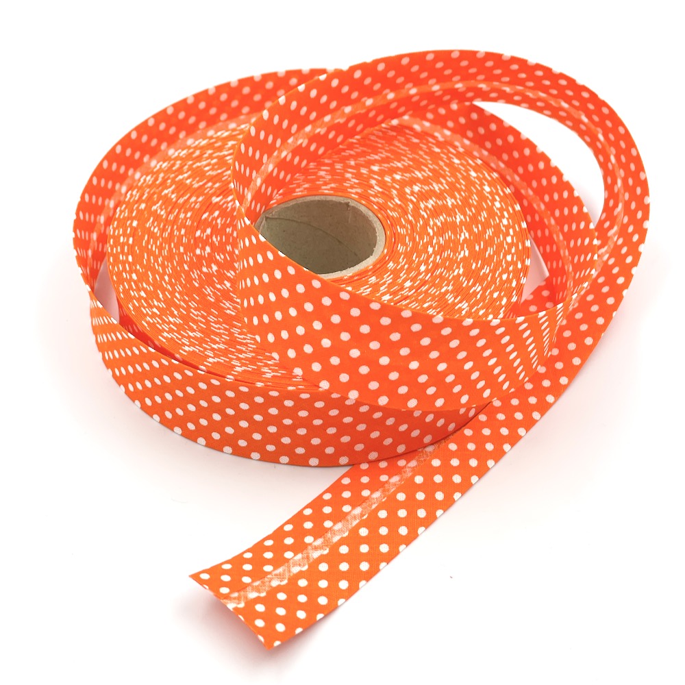 25m Reel of 30mm Polka Dot Bias Binding