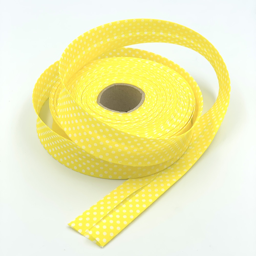 25m Reel of 30mm Polka Dot Bias Binding