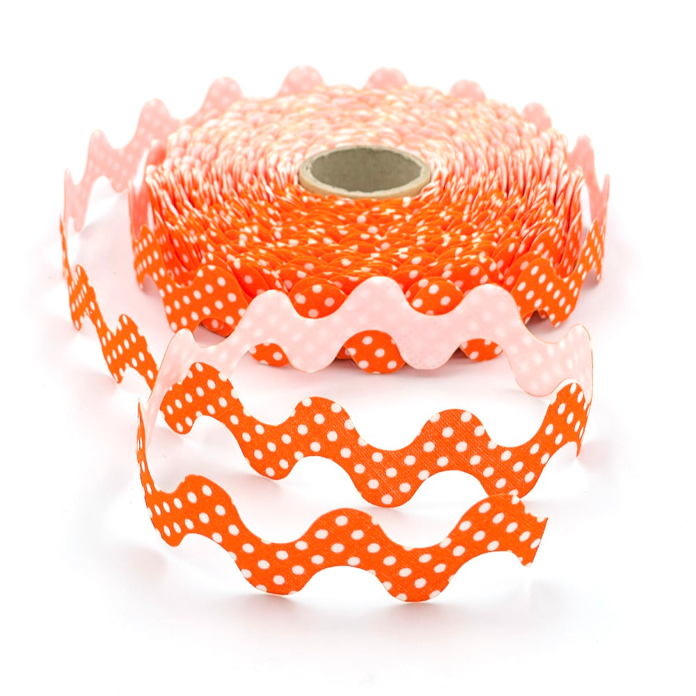 25m Reel of 30mm Polka Dot Ric Rac Bias