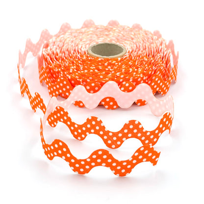 25m Reel of 30mm Polka Dot Ric Rac Bias