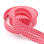 25m Reel of 40mm Gingham Bias Binding