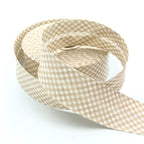 25m Reel of 40mm Gingham Bias Binding