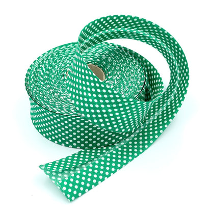 25m Reel of 40mm Polka Dot Bias Binding