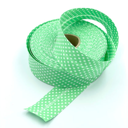 25m Reel of 40mm Polka Dot Bias Binding