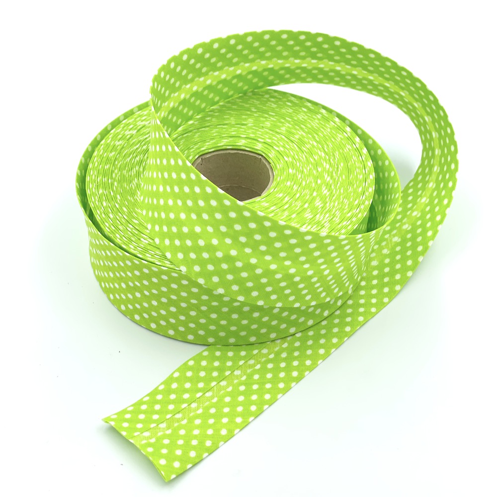 25m Reel of 40mm Polka Dot Bias Binding