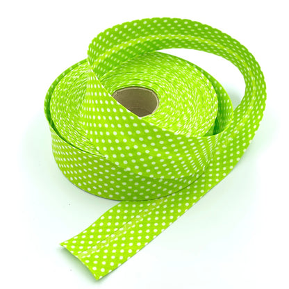 25m Reel of 40mm Polka Dot Bias Binding