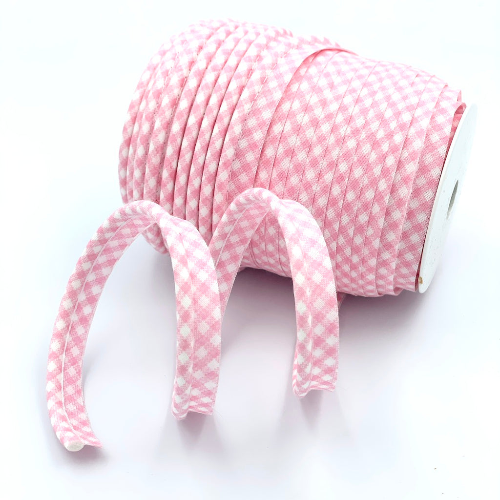 5m Roll of Medium Gingham Piping Bias Binding
