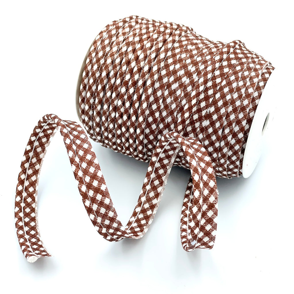 5m Roll of Medium Gingham Piping Bias Binding