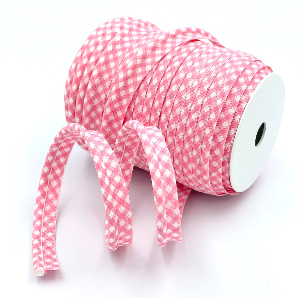 5m Roll of Medium Gingham Piping Bias Binding