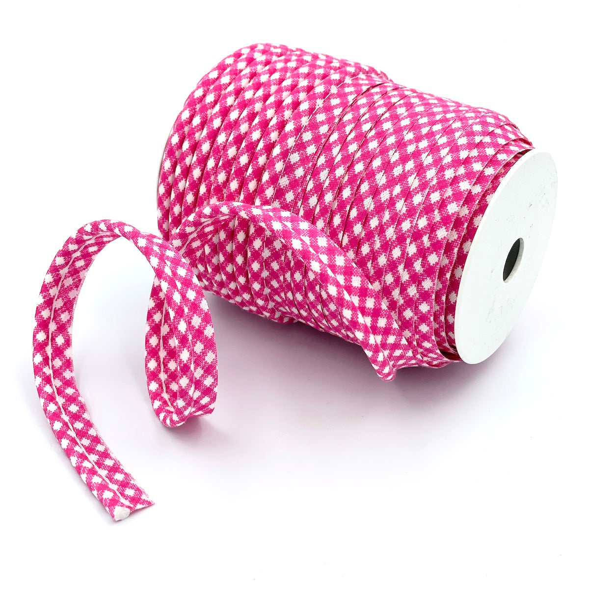 25m Reel of Medium Gingham Piping Bias Binding