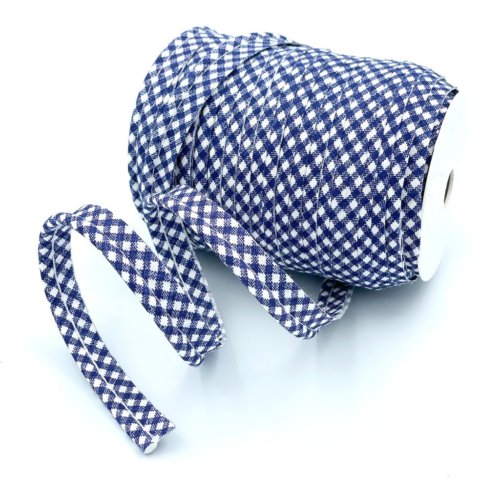 5m Roll of Medium Gingham Piping Bias Binding