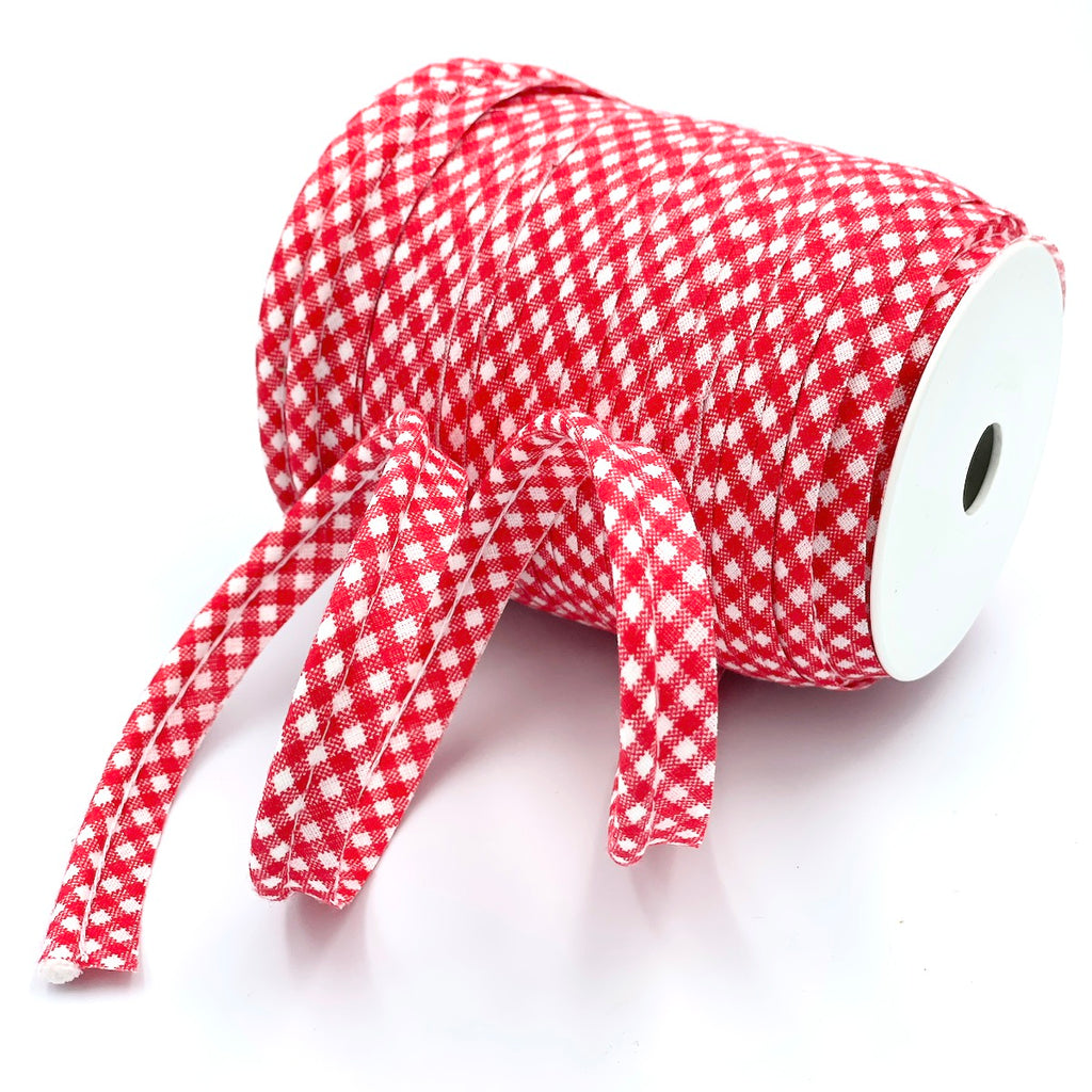 5m Roll of Medium Gingham Piping Bias Binding
