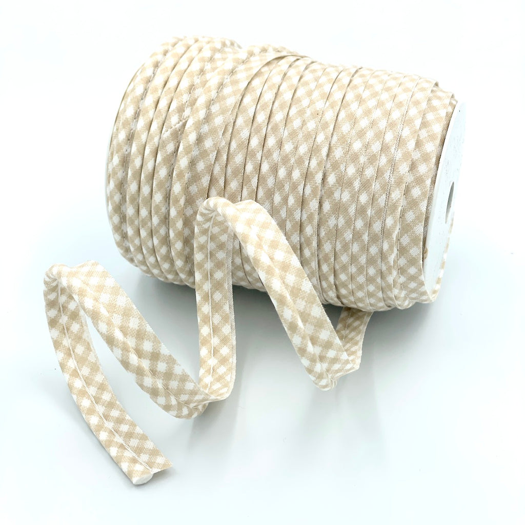 5m Roll of Medium Gingham Piping Bias Binding