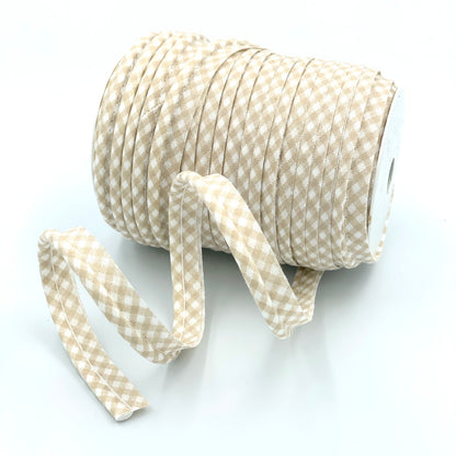 25m Reel of Medium Gingham Piping Bias Binding