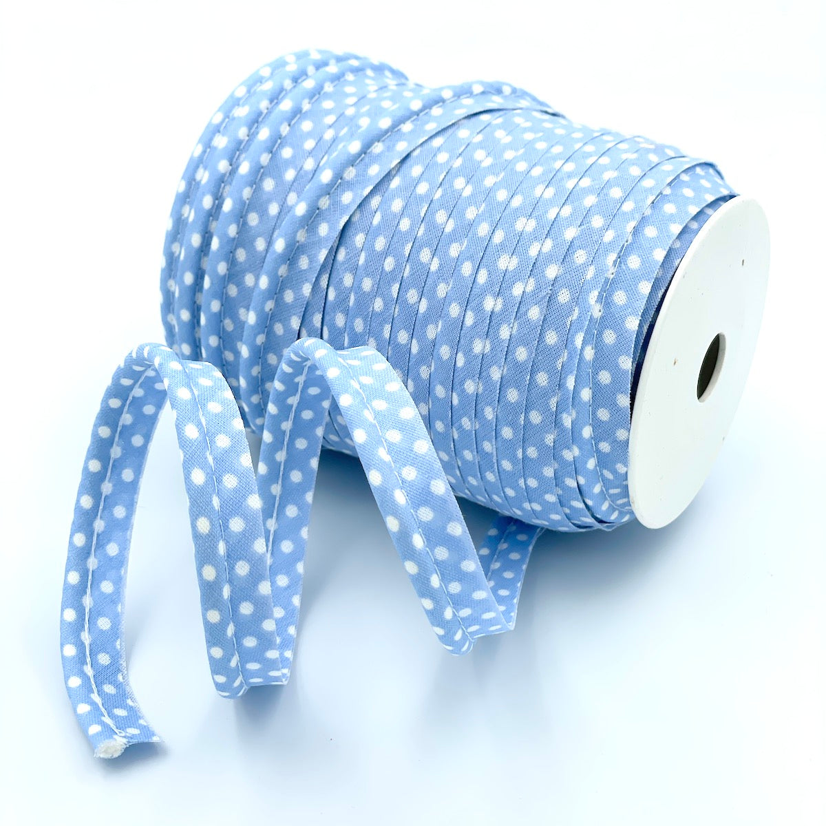 25m Reel of Medium Polka Dot Piping Bias Binding