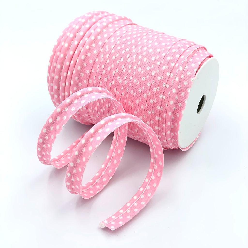 25m Reel of Medium Polka Dot Piping Bias Binding