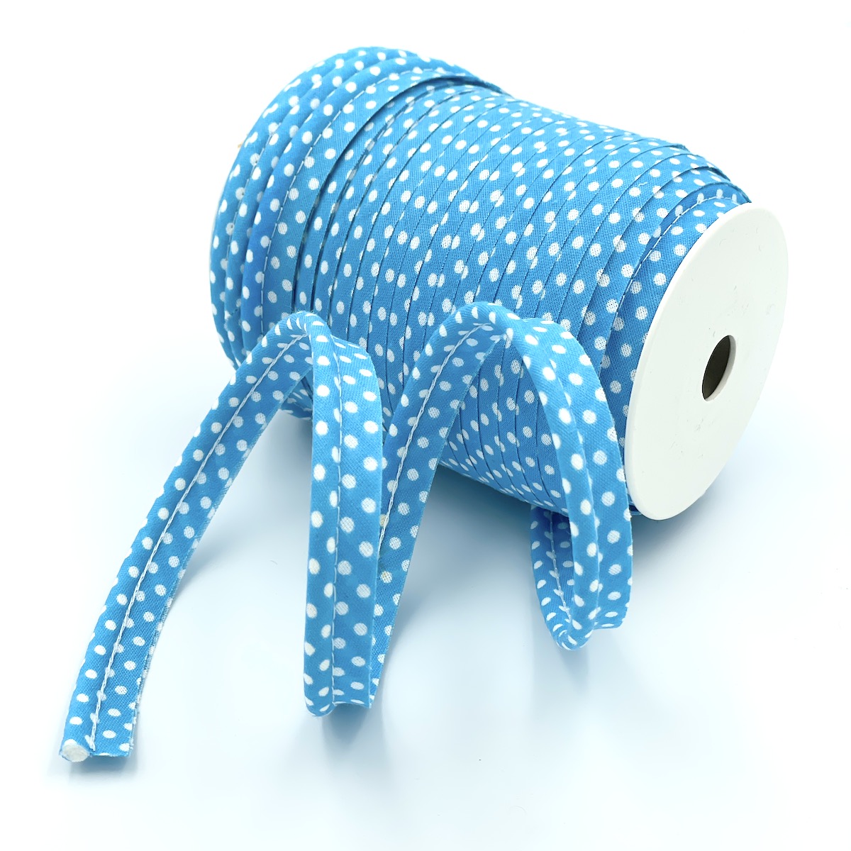 25m Reel of Medium Polka Dot Piping Bias Binding