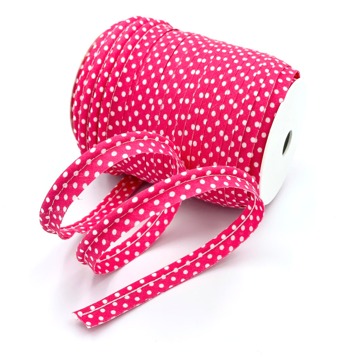 25m Reel of Medium Polka Dot Piping Bias Binding