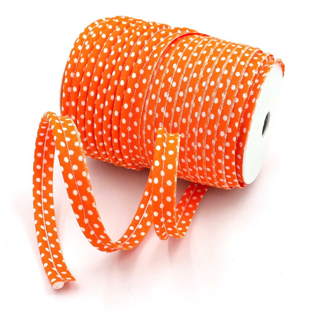 25m Reel of Medium Polka Dot Piping Bias Binding