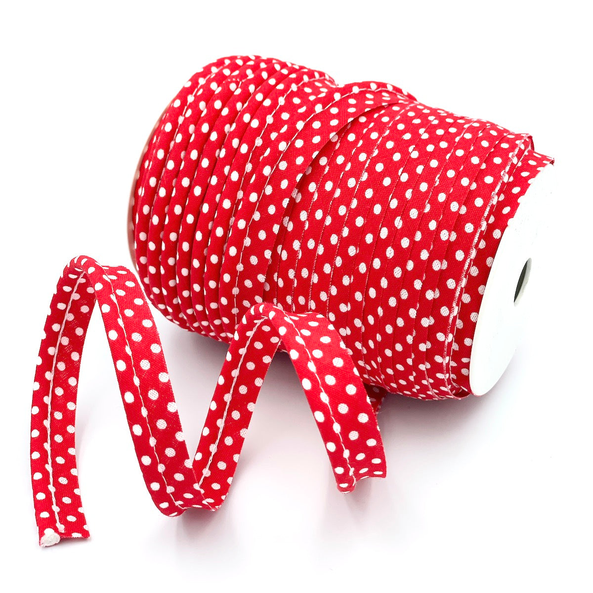 25m Reel of Medium Polka Dot Piping Bias Binding