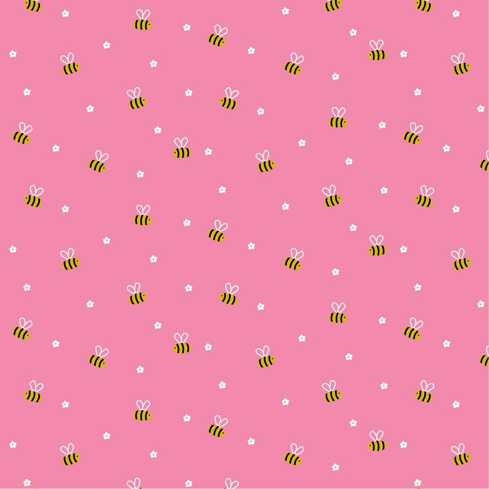 Cute Bees - Cotton Poplin - Pink Sewing and Dressmaking Fabric