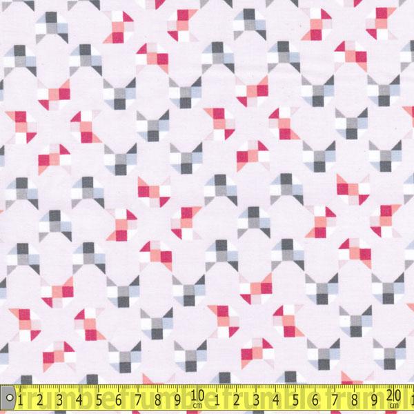 Here Kitty Kitty Geo Light Pink (Organic) - Frumble Fabrics