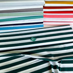 25mm Beach Stripe - Cotton Poplin - Forest Green