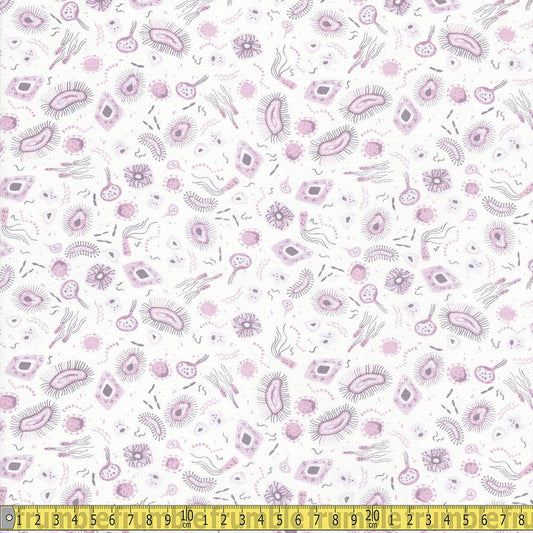 Dear Stella - Atomic Optics - Microbes White Sewing and Dressmaking Fabric