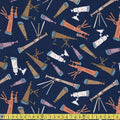 Dear Stella - Atomic Optics - Telescopes Blueberry Sewing and Dressmaking Fabric
