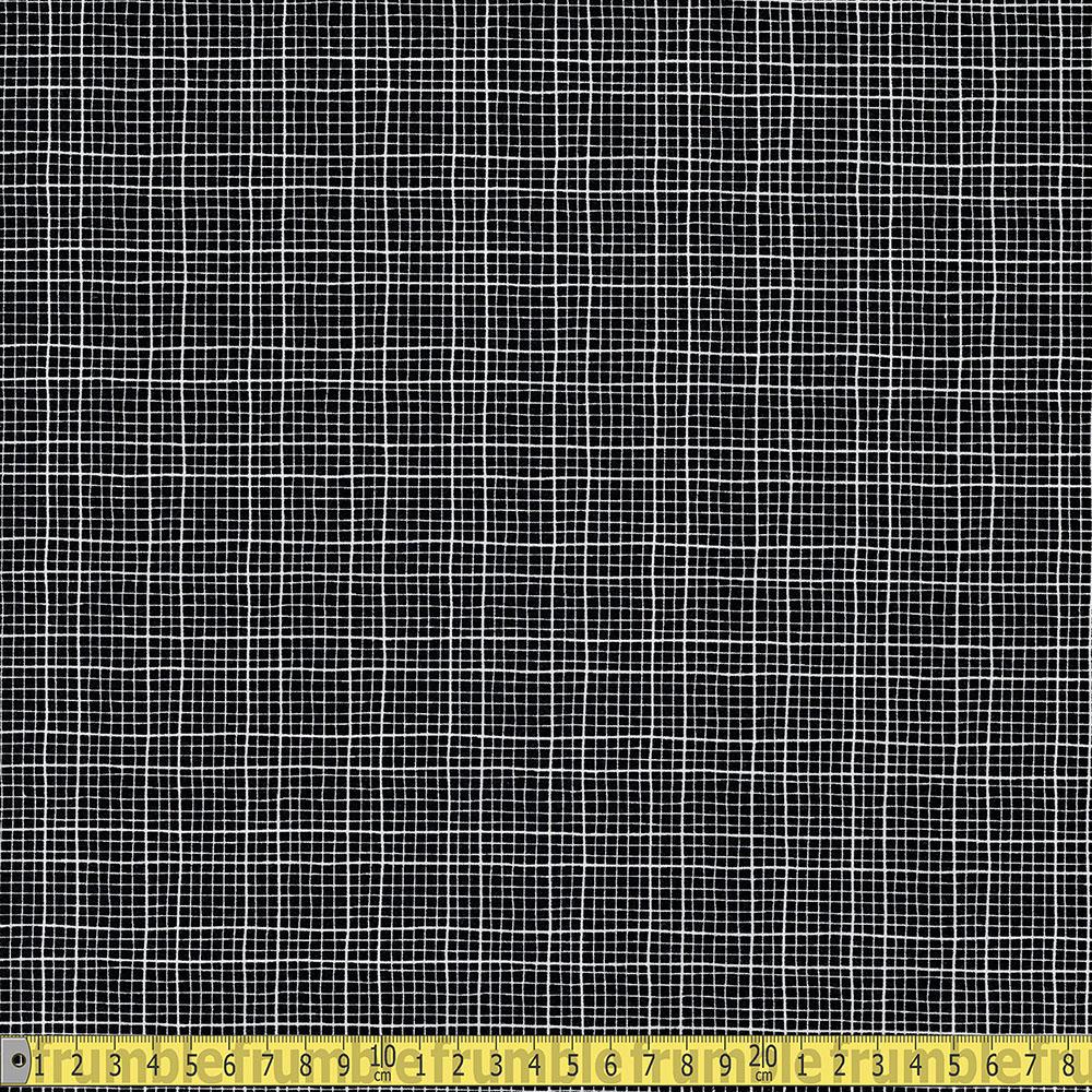 Dear Stella - Les Chats Noir - Checkmate Grid Black Sewing and Dressmaking Fabric