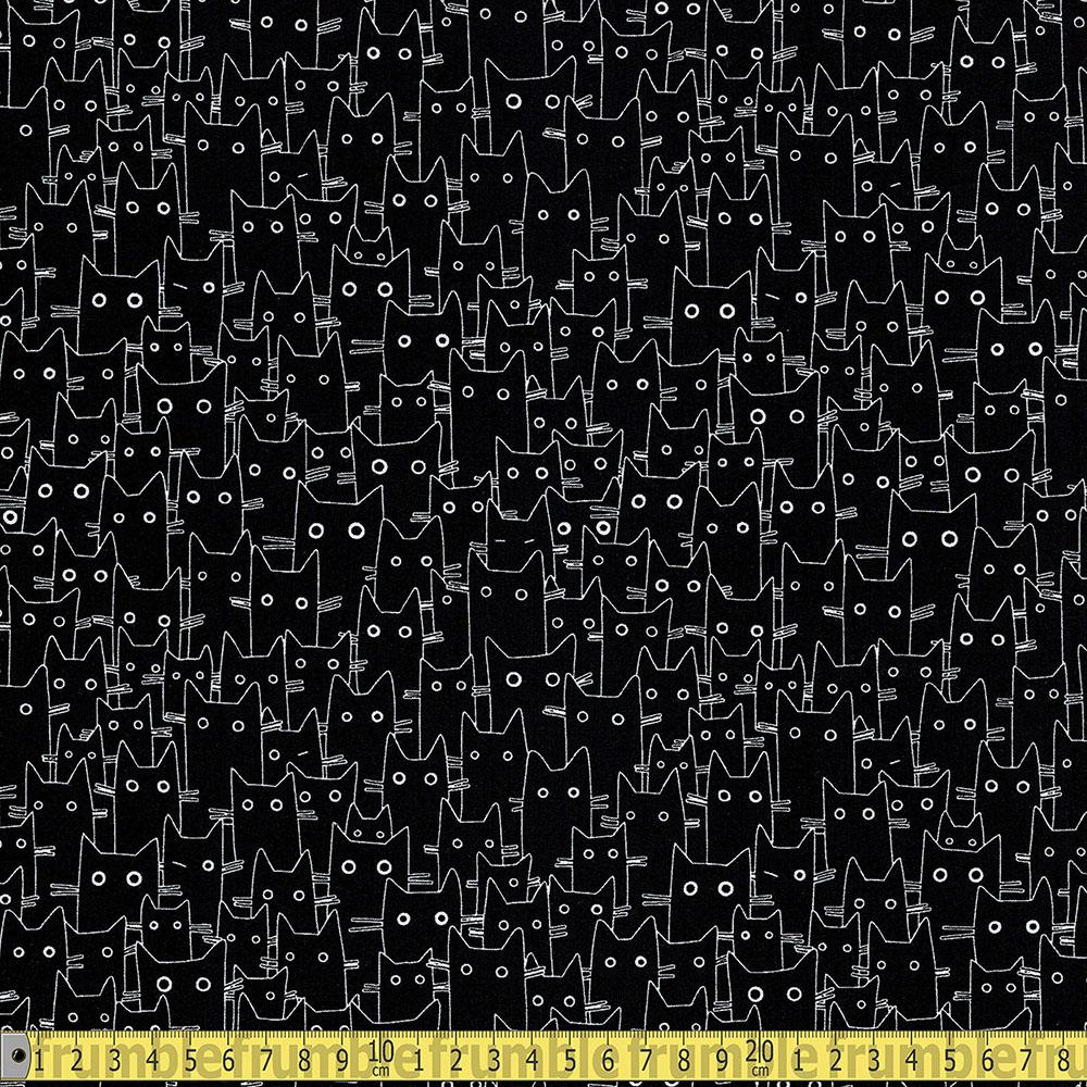 Dear Stella - Les Chats Noir - Having A Meowment Cats Black Sewing and Dressmaking Fabric