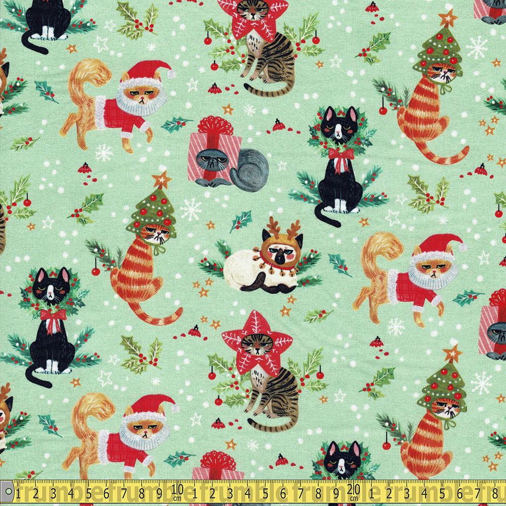 Dear Stella - Not Ameowsed - Christmas Cats Multi Sewing Fabric