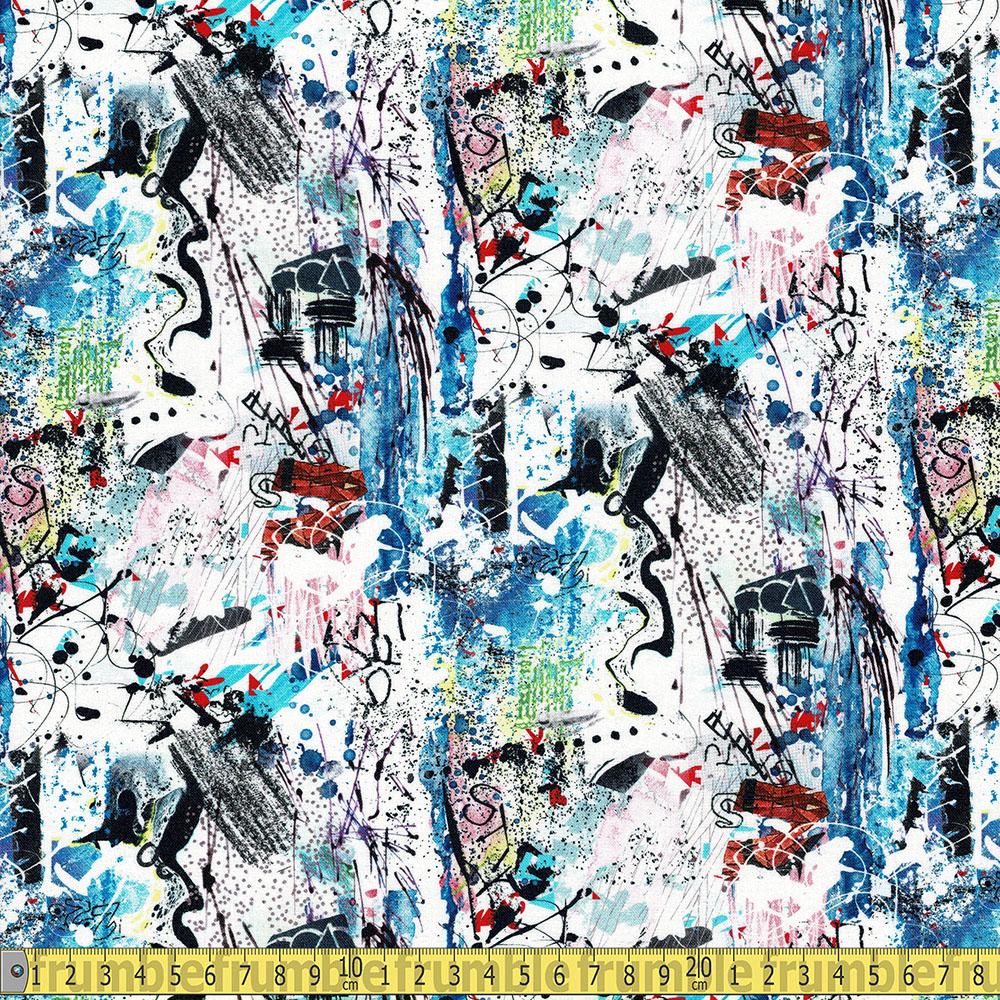 Dear Stella - Pour Some Sugar On Me - Grafitti Multi Sewing and Dressmaking Fabric