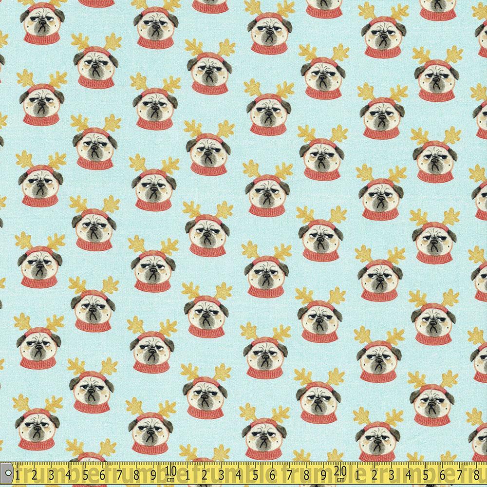 Dear Stella - Pug Life Christmas - Multi Sewing and Dressmaking Fabric