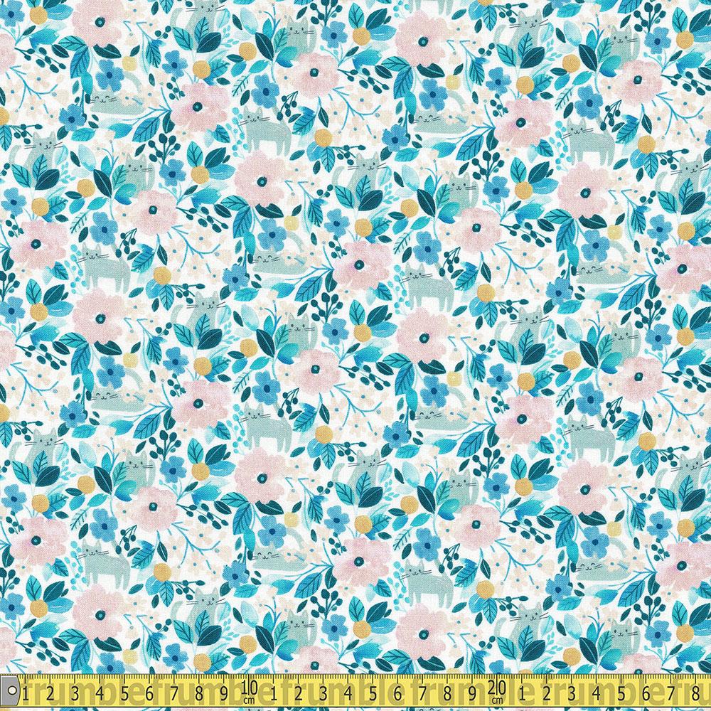 Dear Stella - Summer Lovin - Kitty Floral Multi Sewing and Dressmaking Fabric
