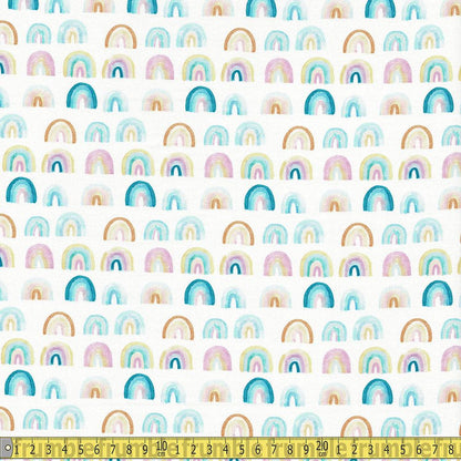 Dear Stella - Summer Lovin - Rainbows White Sewing and Dressmaking Fabric