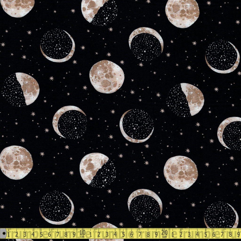 Dear Stella Fabric - Moon Phases - Peat Sewing and Dressmaking Fabric