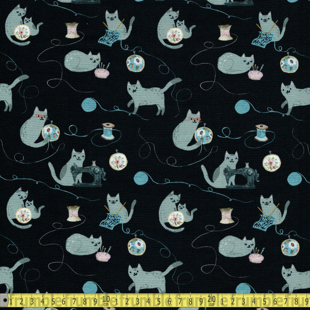 Dear Stella Fabric - Sewing Cats - Peat Sewing and Dressmaking Fabric
